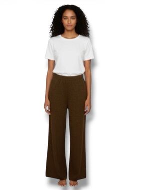 Dazy SHEIN Pants M Brown Pull-On Knit Wide-leg Casual Lounge Scandi Girl 🍭